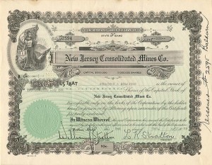 New Jersey Consolidated Mines Co. - Stock Certificate